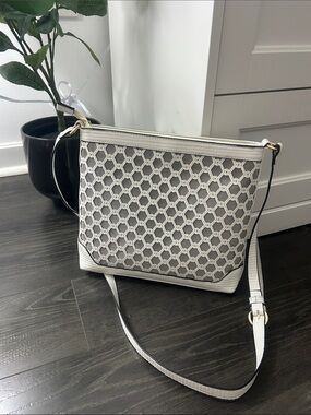 Melanie Lynn White Crossbody Bag with Adjustable Strap